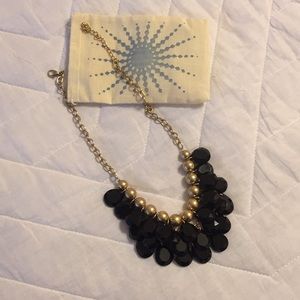 Black and gold bib necklace